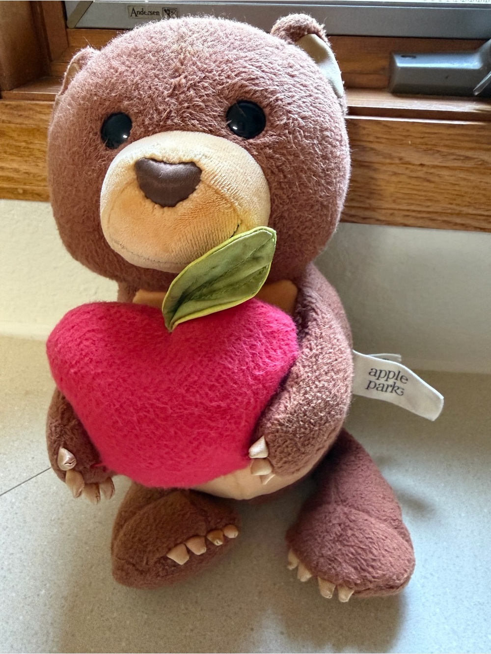 Picnic pals cubby with detachable apple rattle by Apple Parks